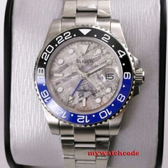 40mm bliger sterile gay dial date window Sapphire Glass GMT Automatic mens Watch
