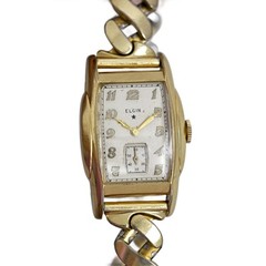 Elgin Tank 14k Gold Filled 1930&rsquo;s Vintage Art Deco White Dial Men&rsquo;s Watch