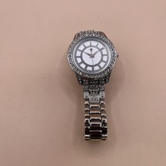 Unbranded Crystal Pave Watch Silver Tone Analog Quartz Singapore Movt