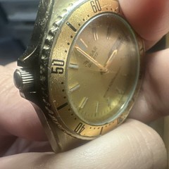Works VTG Pulsar Divers Mens Watch & Rotating Bezel Quartz 38mm Gold Tone REPAIR