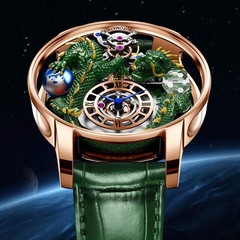 PINDU Men&rsquo;s 3D Dragon Quartz Watch – Leather Strap, Waterproof