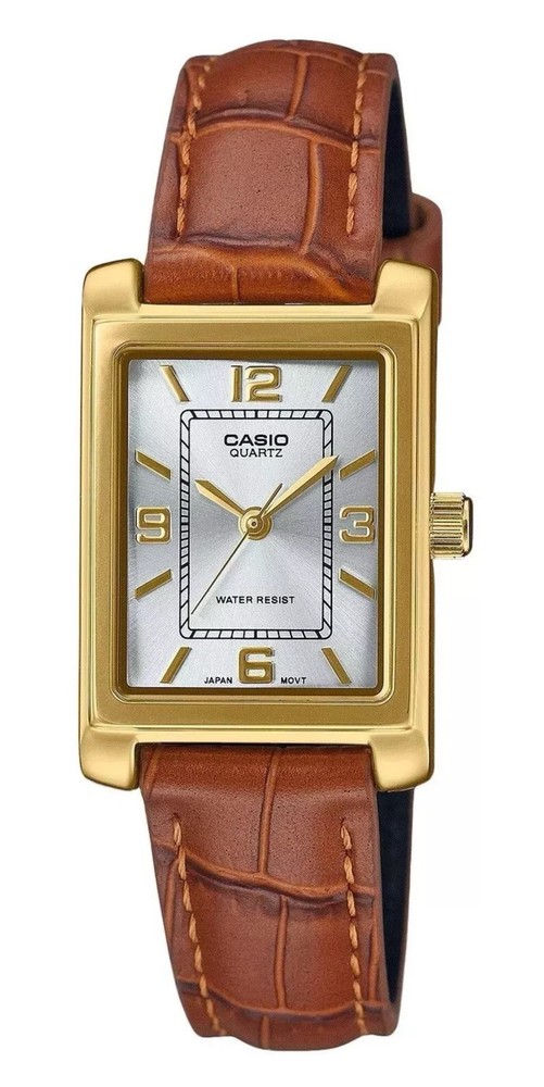Casio LTP-1234GLL-7A Watch For Women Leather Band Vintage Gold Watches New