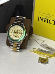 Invicta 45mm Automatic Skeleton Dial green bezel Two-Tone Men&rsquo;s Watch 100m