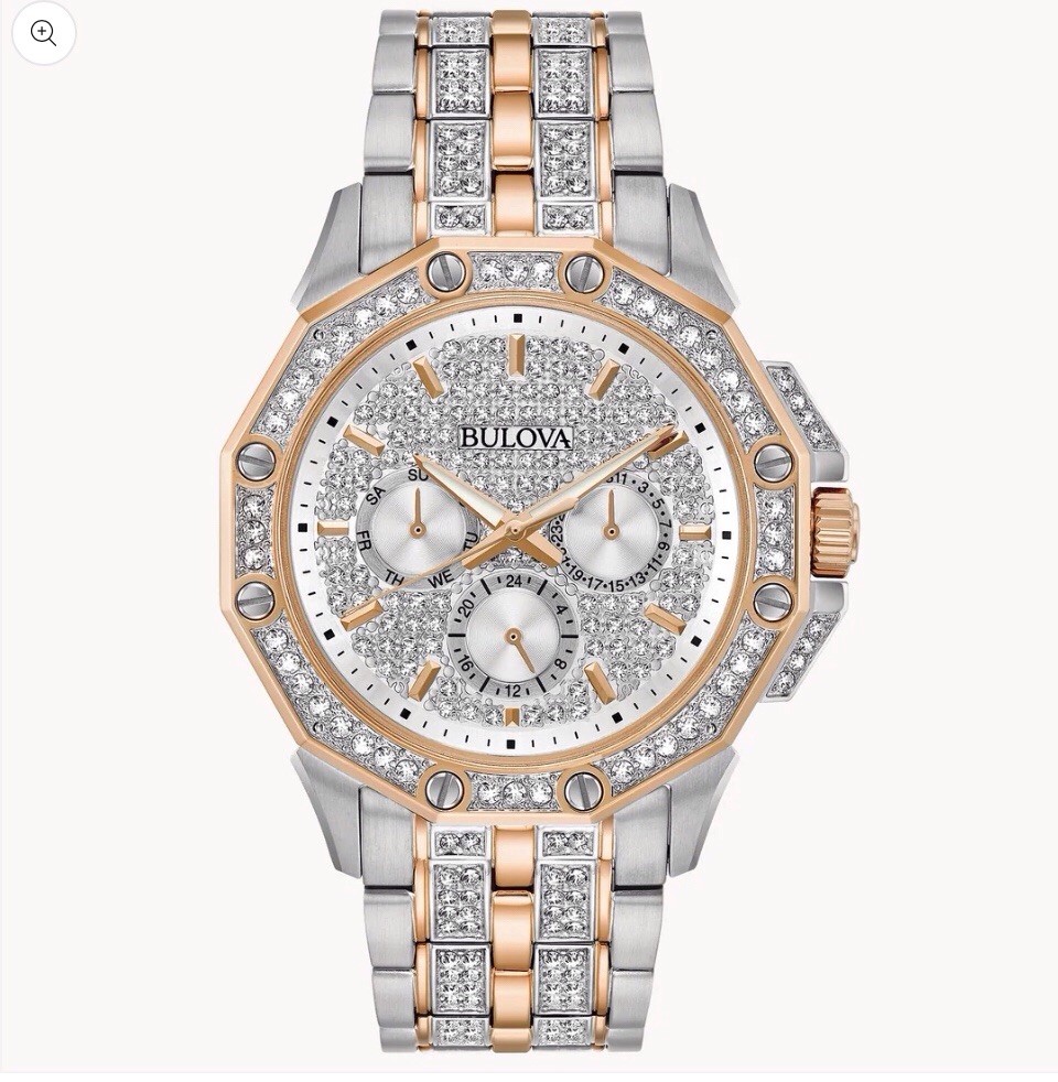 Bulova Men&rsquo;s Crystal Octava Quartz Watch 41.5mm Gold Silver Two-Tone 98C133