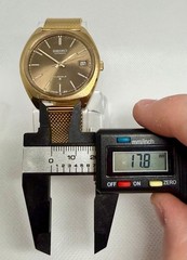 Vintage Seiko 6118-8010 Automatic 17J Gold Tone Date Watch 35mm Runs