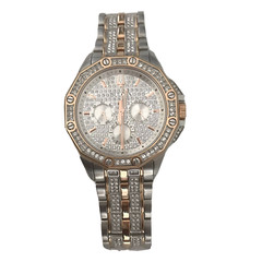 Bulova octava Men&rsquo;s Watch two tone silver and rose gold Swarovki crystal 98C133