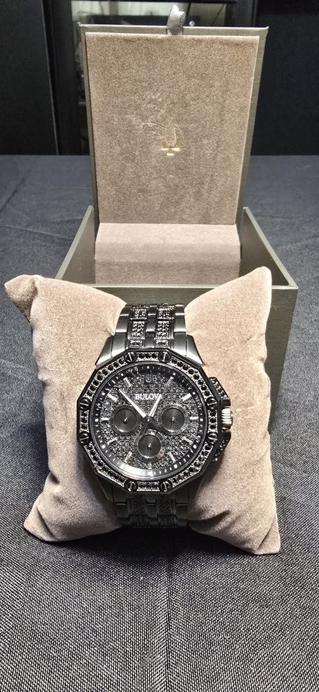 Men&rsquo;s Bulova Octava Black 300 Crystallized Watch 98C134