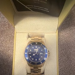 Invicta Pro Diver Automatic Gold Stainless Steel Blue Dial Men&rsquo;s 200m Date Watch